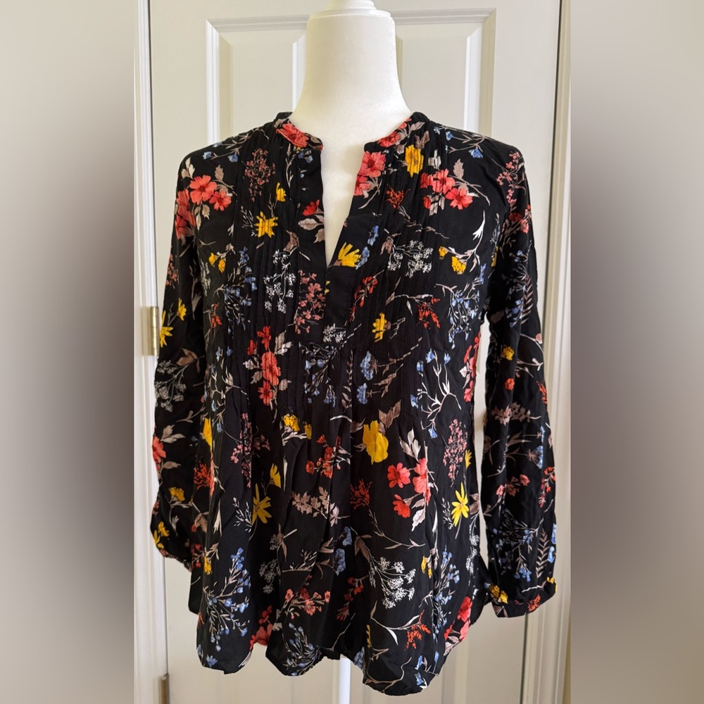 Old Navy Black Floral Blouse